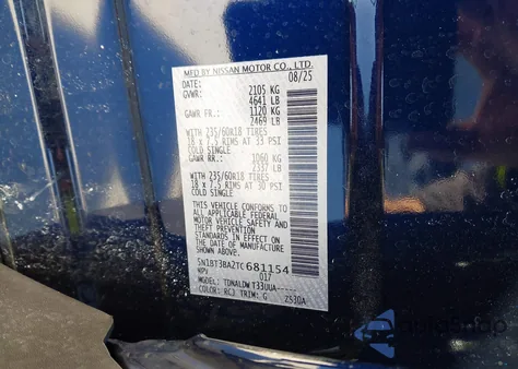 2026 Nissan Rogue Sv from USA, damaged, VIN 5N1BT3BA2TC681154